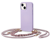 Tech Protection Luxe iPhone 14 Plus hoesje  met draagkoord violet
