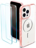 Spigen Cyrill Shine MagSafe iPhone 14 Pro rose glitter hoesje met screenprotector
