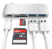 Satechi USB-C SD kaart hub Zilver