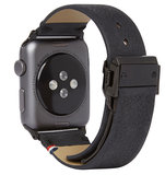 Decoded Leather Apple Watch 45 / 44 / 42 mm bandje Zwart