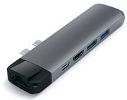 Satechi Pro USB-C Thunderbolt Ethernet hub Space Grijs