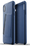 Mujjo Leather Wallet iPhone XS Max hoesje Blauw