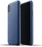 Mujjo Leather Case iPhone XS hoesje Blauw