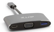 LMP Multiport USB-C VGA adapter Grijs