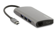 LMP aluminium USB-C Netwerk Hub Grijs