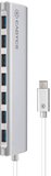 Cadyce Aluminium USB-C naar 7 Poort USB hub Zilver