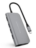 HyperDrive 9 in 1 USB-C hub met HDMI, Ethernet en Audio Grijs