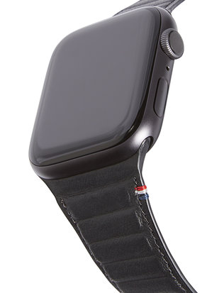 Decoded Traction Leather Apple Watch 41 / 40 mm bandje Zwart - Appelhoes