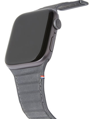 Decoded Traction Leather Apple Watch 44 mm bandje Grijs - Appelhoes