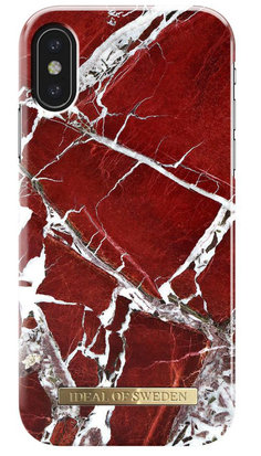 lid Punt kam iDeal of Sweden iPhone X hoesje Marble Rood - Appelhoes