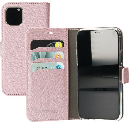 Mobiparts Saffiano Wallet IPhone 11 Pro Hoesje Roze
