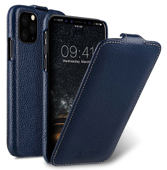 Melkco Leather Jacka IPhone 11 Pro Max Hoes Blauw