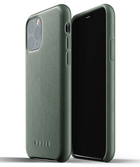 Mujjo Leather Hoesje IPhone 11 Pro Hoesje Zwart Groen