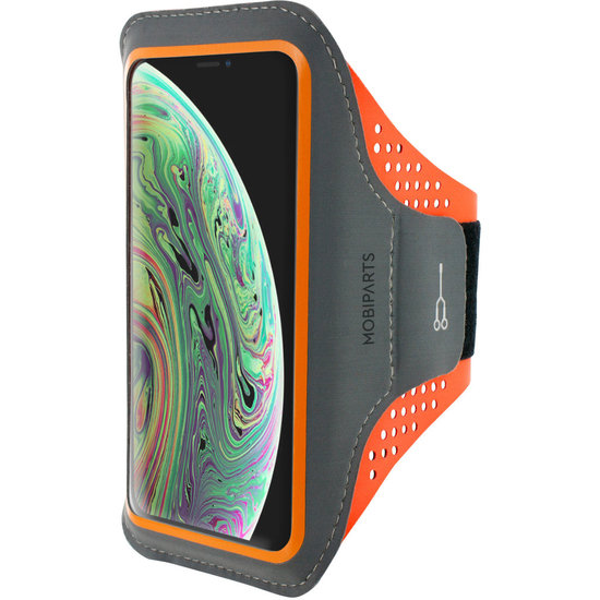 Mobiparts Comfort IPhone XS sportband Zwart Oranje