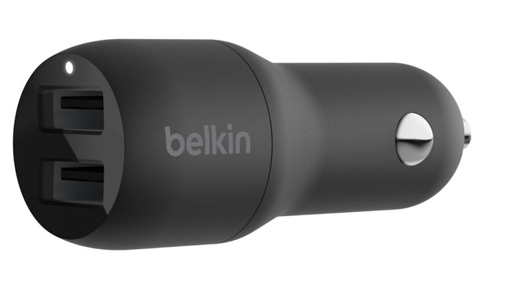 Afbeelding van Belkin BoostCharge Dubbele Auto Oplader 24 Watt Zwart | Appelhoes, dé specialist voor al je Apple producten
