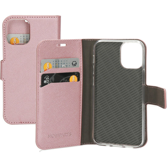 Mobiparts Saffiano Wallet IPhone 12 Mini Hoesje Roze