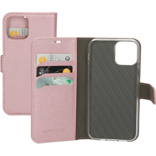 Mobiparts Saffiano Wallet IPhone 12 Pro / IPhone 12 Hoesje Roze