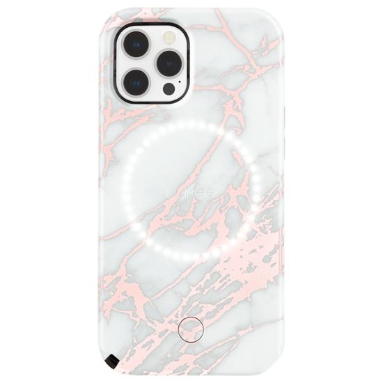 Hoesje-Mate LuMee Halo IPhone 12 Pro / IPhone 12 Hoesje Marble Roze
