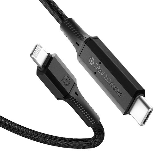 Spigen PowerArc Lightning Naar USB-C Kabel 100 Watt Zwart