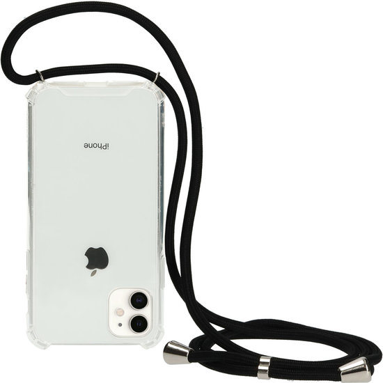 Mobiparts Lanyard IPhone 12 Mini Hoesje Zwart