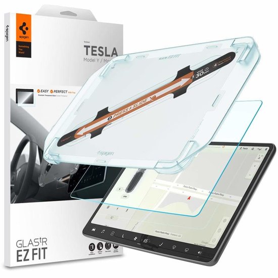 Spigen EZ Fit Tesla Model Y / 3 Glazen Doorzichtig