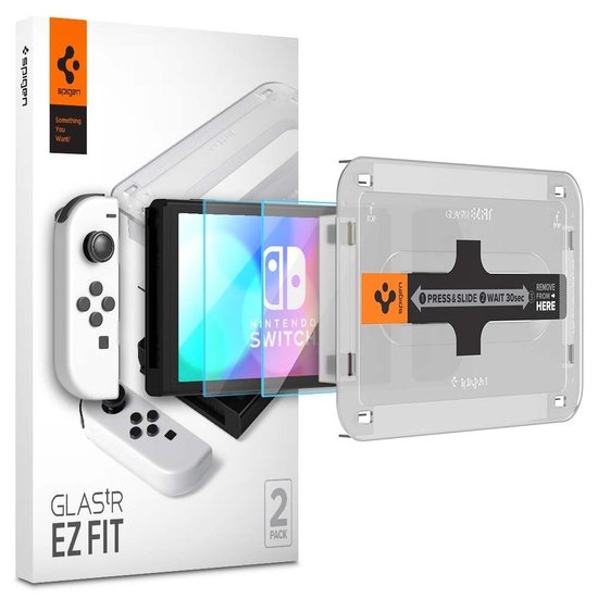 Spigen Ez Fit Nintendo Switch OLED Glazen Doorzichtig 2 Pack