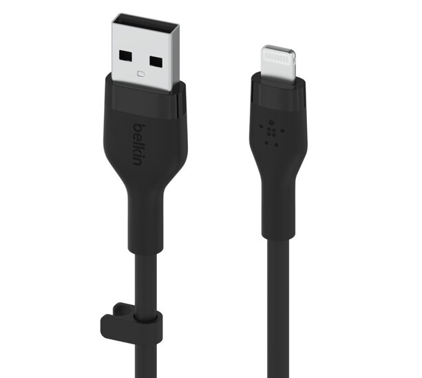 Afbeelding van Belkin BoostCharge Flex USB-A Naar Lightning Kabel 1 Meter Zwart | Appelhoes, dé specialist voor al je Apple producten