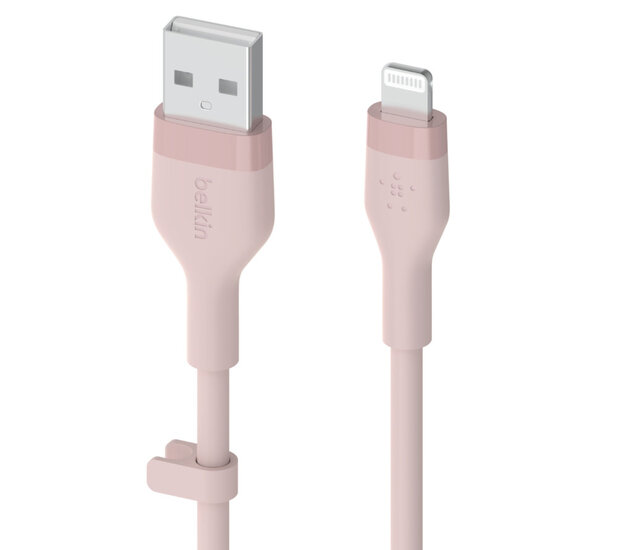 Afbeelding van Belkin BoostCharge Flex USB-A Naar Lightning Kabel 1 Meter Roze | Appelhoes, dé specialist voor al je Apple producten