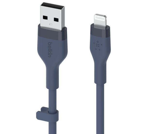 Afbeelding van Belkin BoostCharge Flex USB-A Naar Lightning Kabel 3 Meter Blauw | Appelhoes, dé specialist voor al je Apple producten