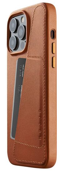 Mujjo Leather Wallet IPhone 14 Pro Max Hoesje Bruin