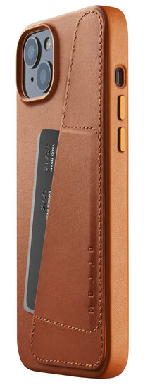 Mujjo Leather Wallet IPhone 14 Plus Hoesje Bruin