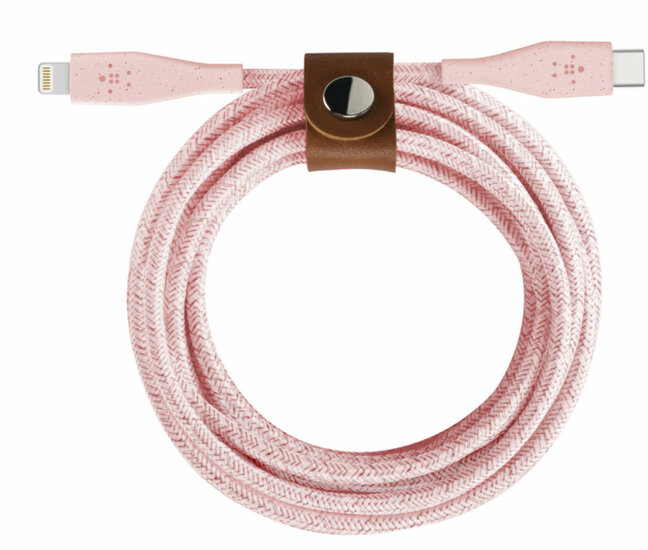 Afbeelding van Belkin DuraTek Lightning Naar USB-C Kabel Roze | Appelhoes, dé specialist voor al je Apple producten