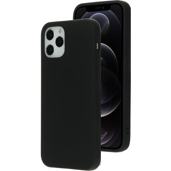 Mobiparts Silicone IPhone 12 Pro / IPhone 12 hoesje Zwart