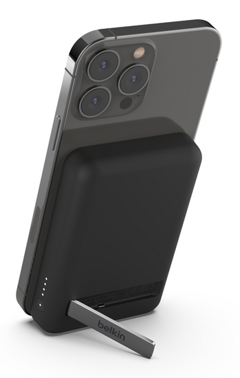 Afbeelding van Belkin MagSafe 5000 MAh Powerbank Met Stand Zwart | Appelhoes, dé specialist voor al je Apple producten