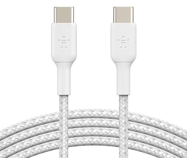 Afbeelding van Belkin Braided USB-C Kabel 1 Meter Wit | Appelhoes, dé specialist voor al je Apple producten