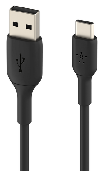 Afbeelding van Belkin BoostCharge USB-A Naar USB-C Kabel 2 Meter Zwart | Appelhoes, dé specialist voor al je Apple producten