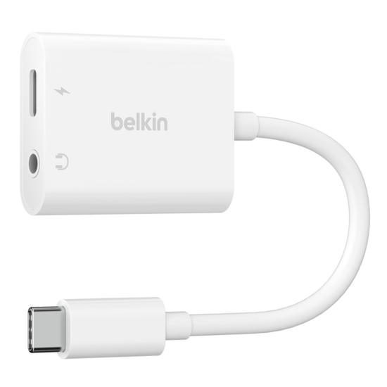 Afbeelding van Belkin RockStar USB-C Naar 3,5 Mm Audio En Oplaad Adapter Wit | Appelhoes, dé specialist voor al je Apple producten