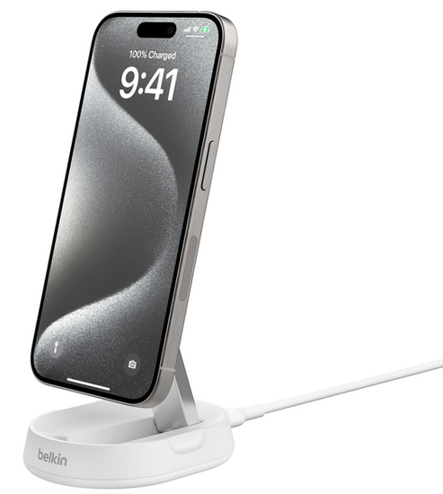 Afbeelding van Belkin BoostCharge Pro Qi2 MagSafe Oplader Wit | Appelhoes, dé specialist voor al je Apple producten