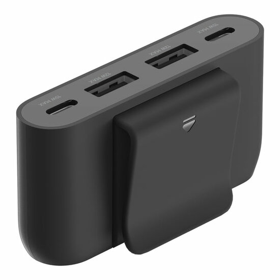 Afbeelding van Belkin BoostCharge 4-poorts USB-splitter Zwart | Appelhoes, dé specialist voor al je Apple producten