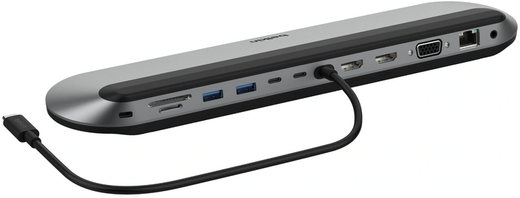 Afbeelding van Belkin Connect Universeel Pro 11 Poort USB-C Dockingstation Grijs | Appelhoes, dé specialist voor al je Apple producten