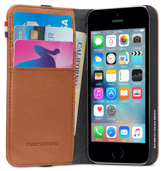 Decoded Leather Wallet IPhone SE 2016 / 5S Hoesje Bruin