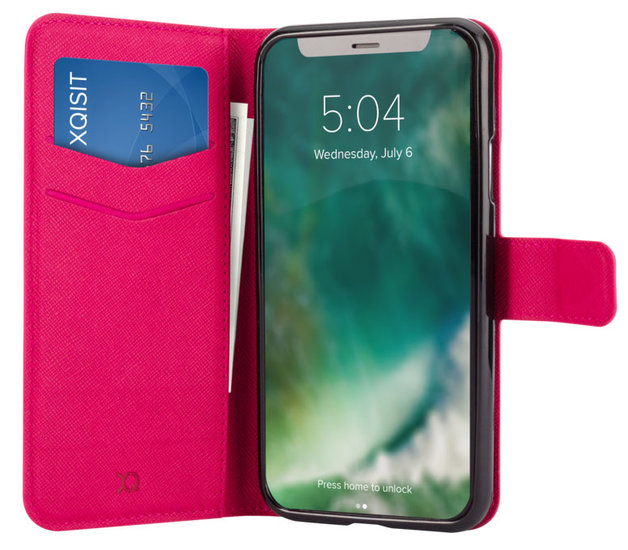 Xqisit Viskan Wallet IPhone X Hoesje Roze