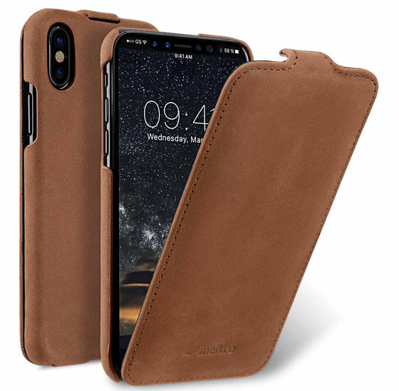 Melkco Leather Jacka IPhone X Hoesje Bruin