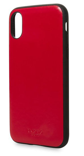 Knomo Leather IPhone X Backcover Rood