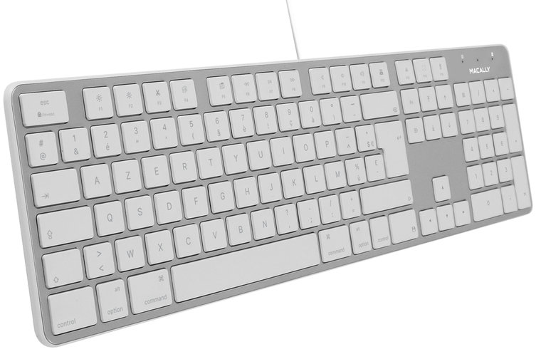 MacAlly SLIMKEY Wired Azerty Zilver Toetsenbord Zilver