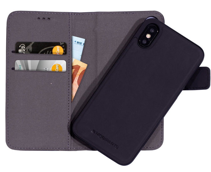 Mobiparts 2 In 1 Wallet IPhone XS / X Hoesje Zwart